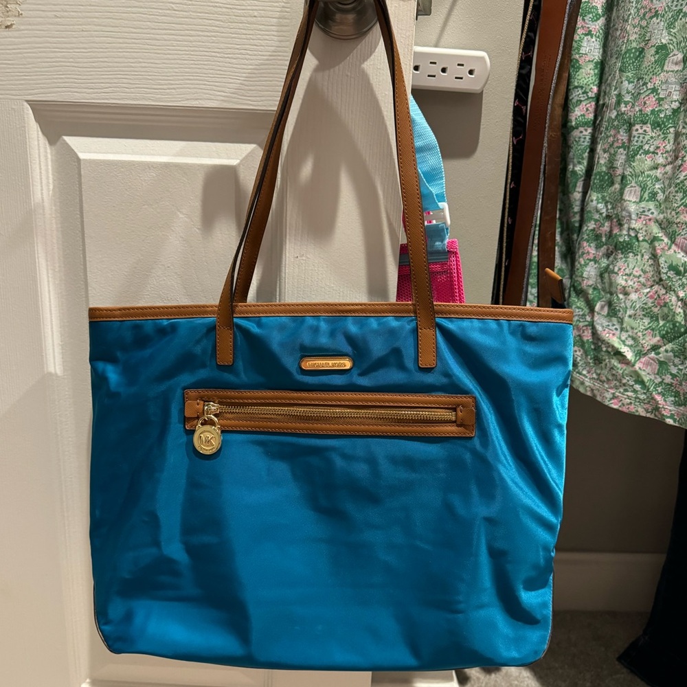 Micheal Kors Blue Nylon Tote